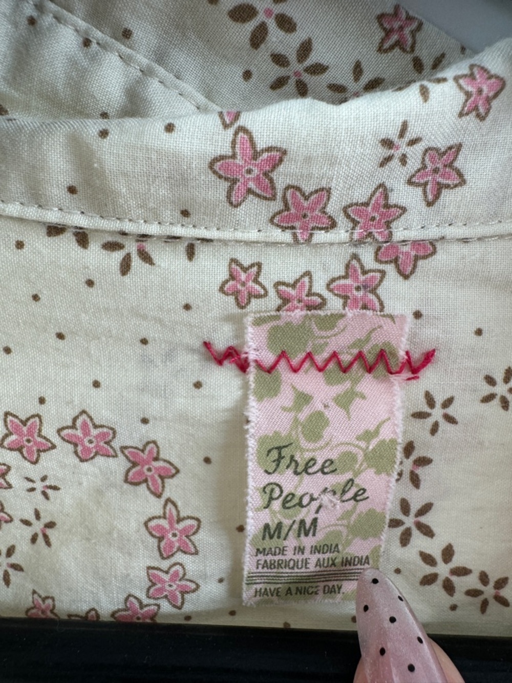 Free People Sleepwear Printed Button Down Top – Women’s Medium - Picture 4 of 8